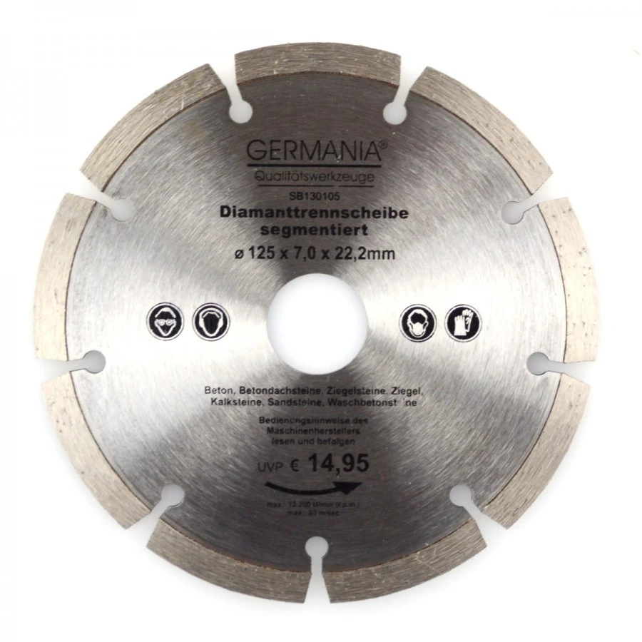 Diamanttrennscheibe 125x2,0x22,2mm Segmentiert Beton Ziegeln Sandsteine 3 Diamanttrennscheibe 125x2,0x22,2mm Segmentiert Beton Ziegeln Sandsteine