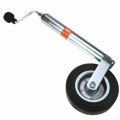 Stützrad Ø 48 Mm Mit Kurbel Vollgummireifen 200 X 50 Mm