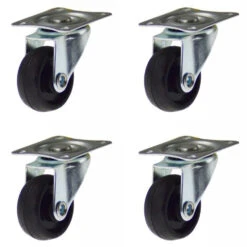 Lenkrollen Set Ø30 Mm Max.40kg Gummi 4Stück Lenkrollen Transportrollen Vollgummi