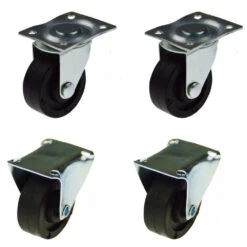 Lenkrolle Bockrolle Set Ø40mm Gummi 4Stück Lenkrollen Transportrollen Vollgummi