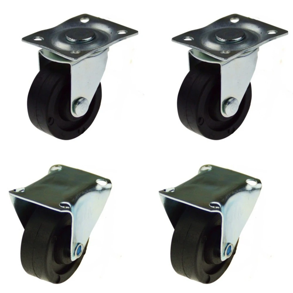 Lenkrolle Bockrolle Set Ø40mm Gummi 4Stück Lenkrollen Transportrollen Vollgummi 3 Lenkrolle Bockrolle Set Ø40mm Gummi 4Stück Lenkrollen Transportrollen Vollgummi