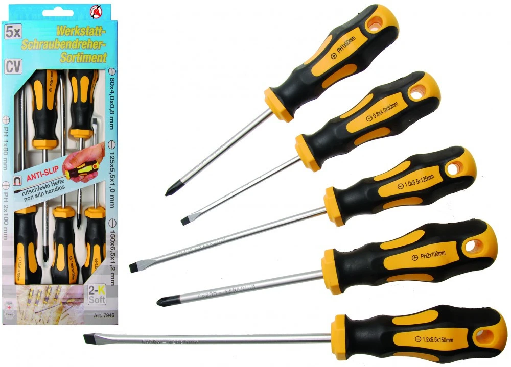 Werkstatt-Schraubendreher-Set 5-teilig, Magnetisch 3 Werkstatt-Schraubendreher-Set 5-teilig, Magnetisch