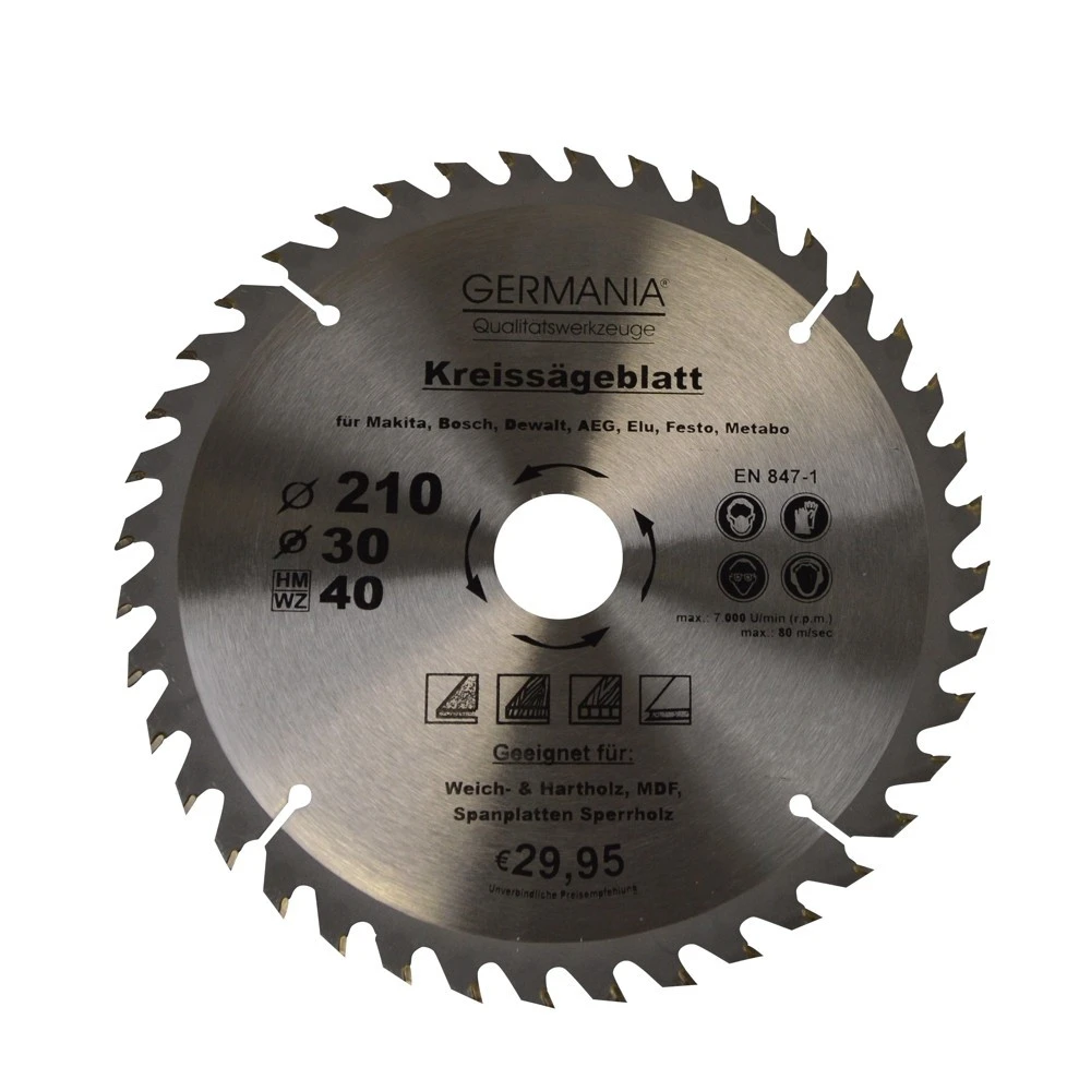H.M Holz Sägeblatt Durchmesser Ø 210 Mm Und 40 Zähnen 3 H.M Holz Sägeblatt Durchmesser Ø 210 Mm Und 40 Zähnen
