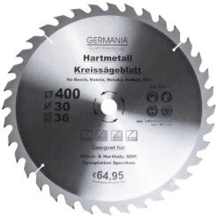 GERMANIA HM Kreissägeblatt Ø 400mm, 36 Zähne Für Holz