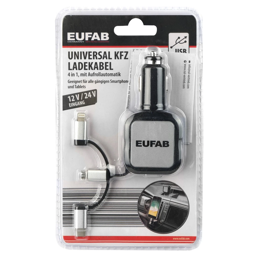KFZ-Ladekabel Mit Verschiedenen Adaptern Und Automatischem Einzug 7 KFZ-Ladekabel Mit Verschiedenen Adaptern Und Automatischem Einzug – Bild 5