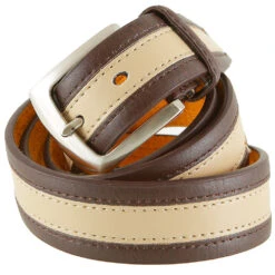 Herren Gürtel Länge 115-135 Cm Braun-weiß