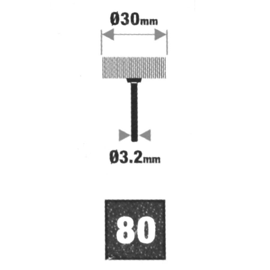 Fächerschleifer Ø30mm K80 Aufnahme Ø3,2mm Lamellenschleifer Fächerschleifscheibe 4 Fächerschleifer Ø30mm K80 Aufnahme Ø3,2mm Lamellenschleifer Fächerschleifscheibe – Bild 2