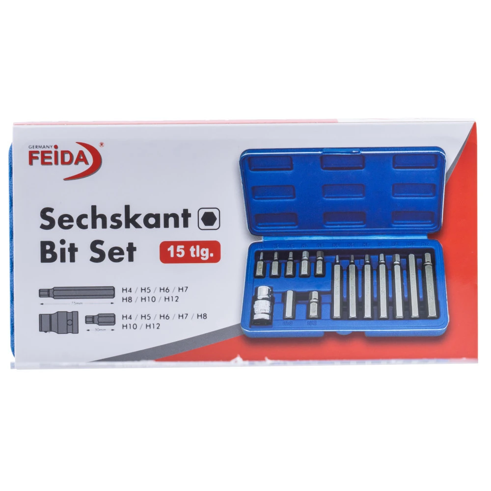 Feida Innensechskant-Bit-Satz 15-teilig Aus CrV 5 Feida Innensechskant-Bit-Satz 15-teilig Aus CrV – Bild 3