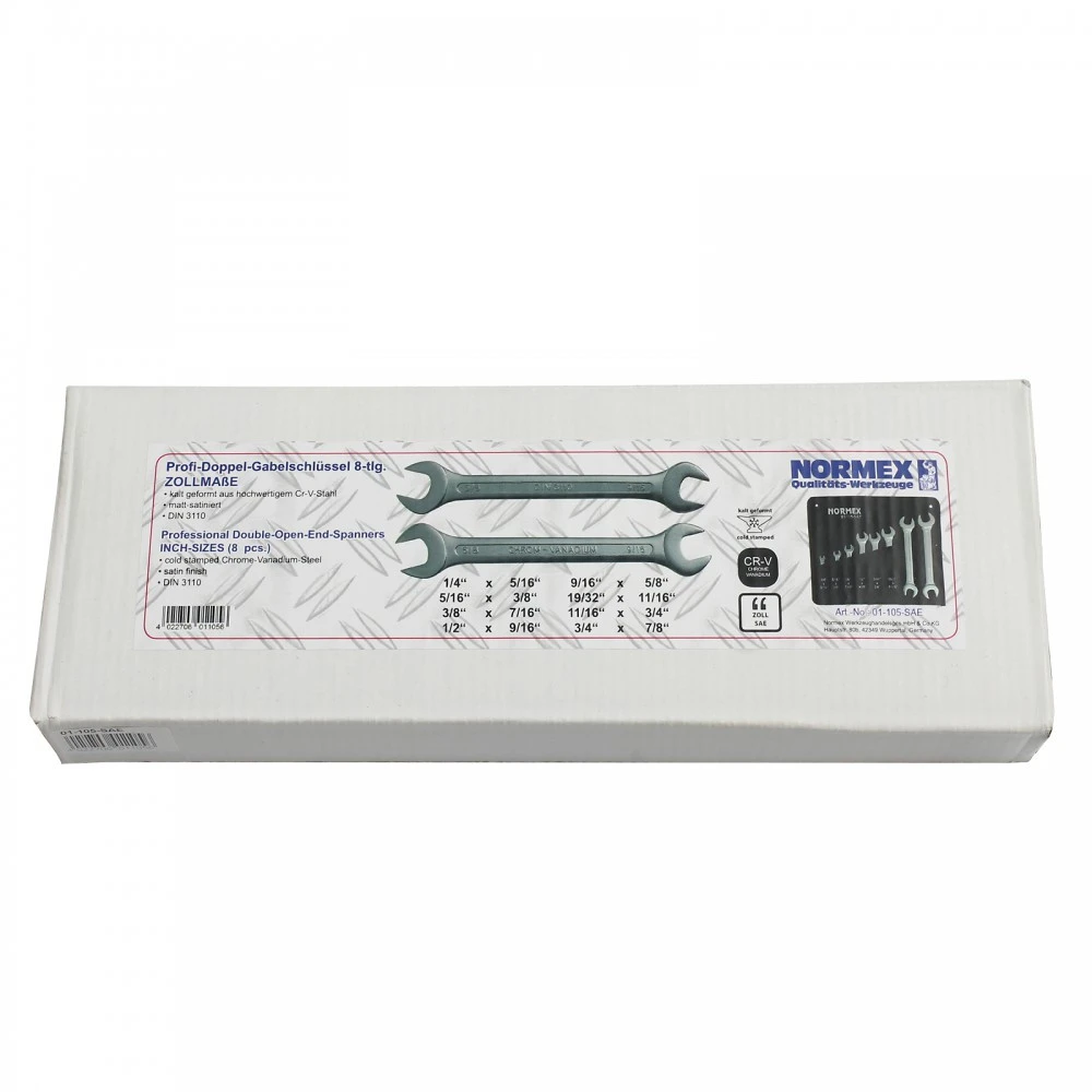 Normex Doppel Gabelschlüssel Set Zoll 8tlg. Maulschlüssel Doppelmaulschlüssel 4 Normex Doppel Gabelschlüssel Set Zoll 8tlg. Maulschlüssel Doppelmaulschlüssel – Bild 2
