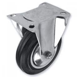 Bockrolle Ø125mm Tragkraft 100kg Vollgummi Transportrolle Laufrolle