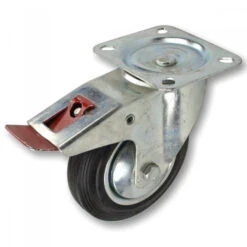 Lenkrolle Bremse Feststeller Ø75mm Tragkraft 40kg Vollgummi Transportrolle