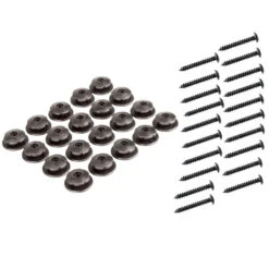 Rundknopfset Groß 20 Stück Aus Schwarzem Kunststoff