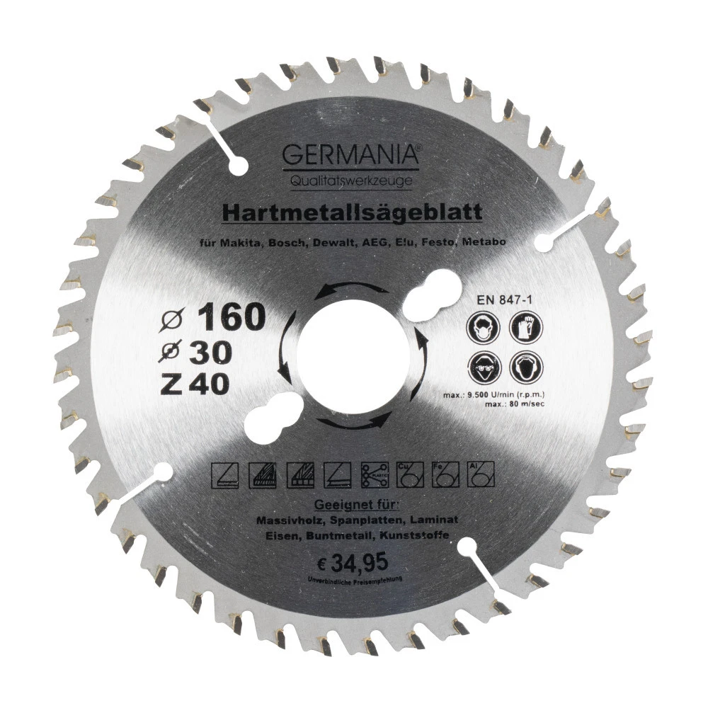 GERMANIA HM Multifunktionssägeblatt Ø 160 Mm Mit 40 Zähnen 3 GERMANIA HM Multifunktionssägeblatt Ø 160 Mm Mit 40 Zähnen