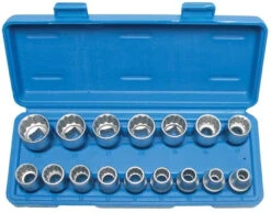Steckschlüssel-Einsätze 1/2" 8-24mm 12-kant 16-teilig