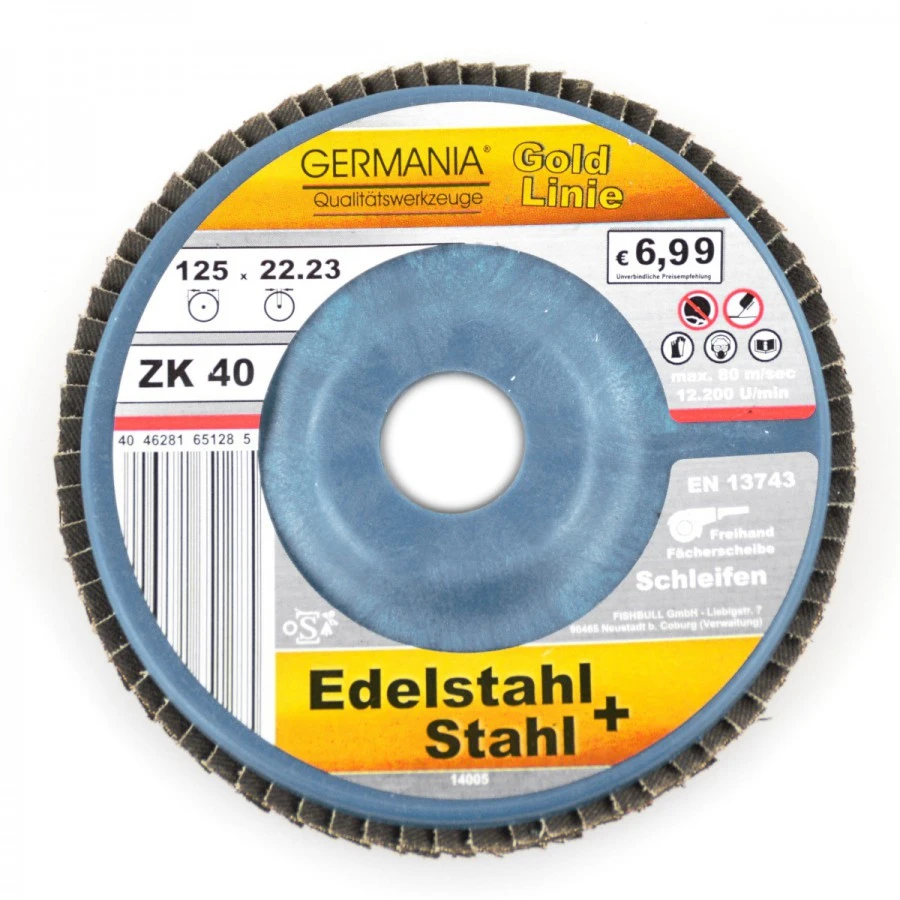 Fächerscheibe 125x22,23 ZK40 Edelstahl Stahl Schleifscheibe Lamellenscheibe 3 Fächerscheibe 125x22,23 ZK40 Edelstahl Stahl Schleifscheibe Lamellenscheibe