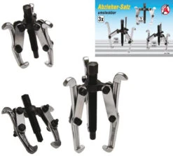 Abzieher-Satz 3-tlg. Verchromt