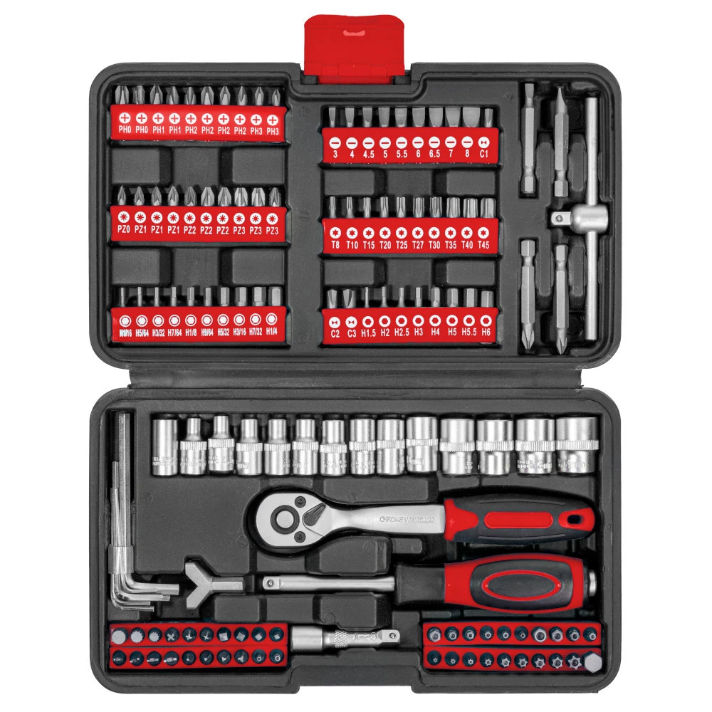 GERMANIA Steckschlüssel Und Bitsatz Set 130-teilig Aus CV-Stahl Im Koffer 4 GERMANIA Steckschlüssel Und Bitsatz Set 130-teilig Aus CV-Stahl Im Koffer – Bild 2