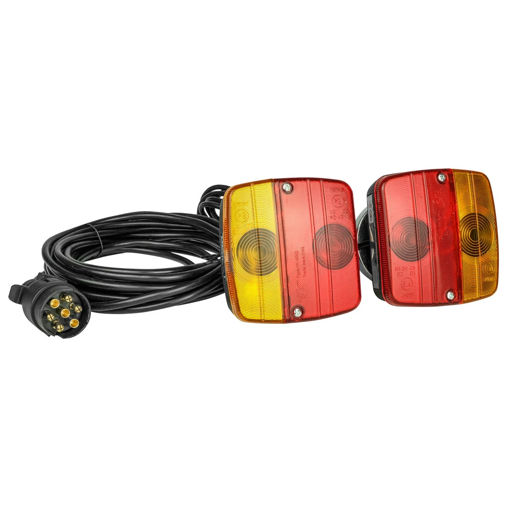 PKW Anhänger Beleuchtung Mit Magneten Stecker 7-polig Rücklichter Rückleuchten Set 3 PKW Anhänger Beleuchtung Mit Magneten Stecker 7-polig Rücklichter Rückleuchten Set